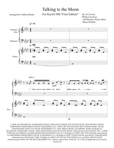 Talking To The Moon (arr. Nathan Becker)