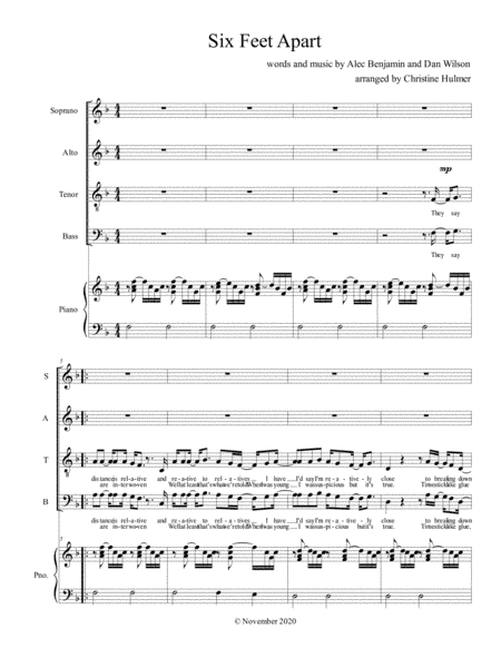 Six Feet (arr. Christine Hulmer)