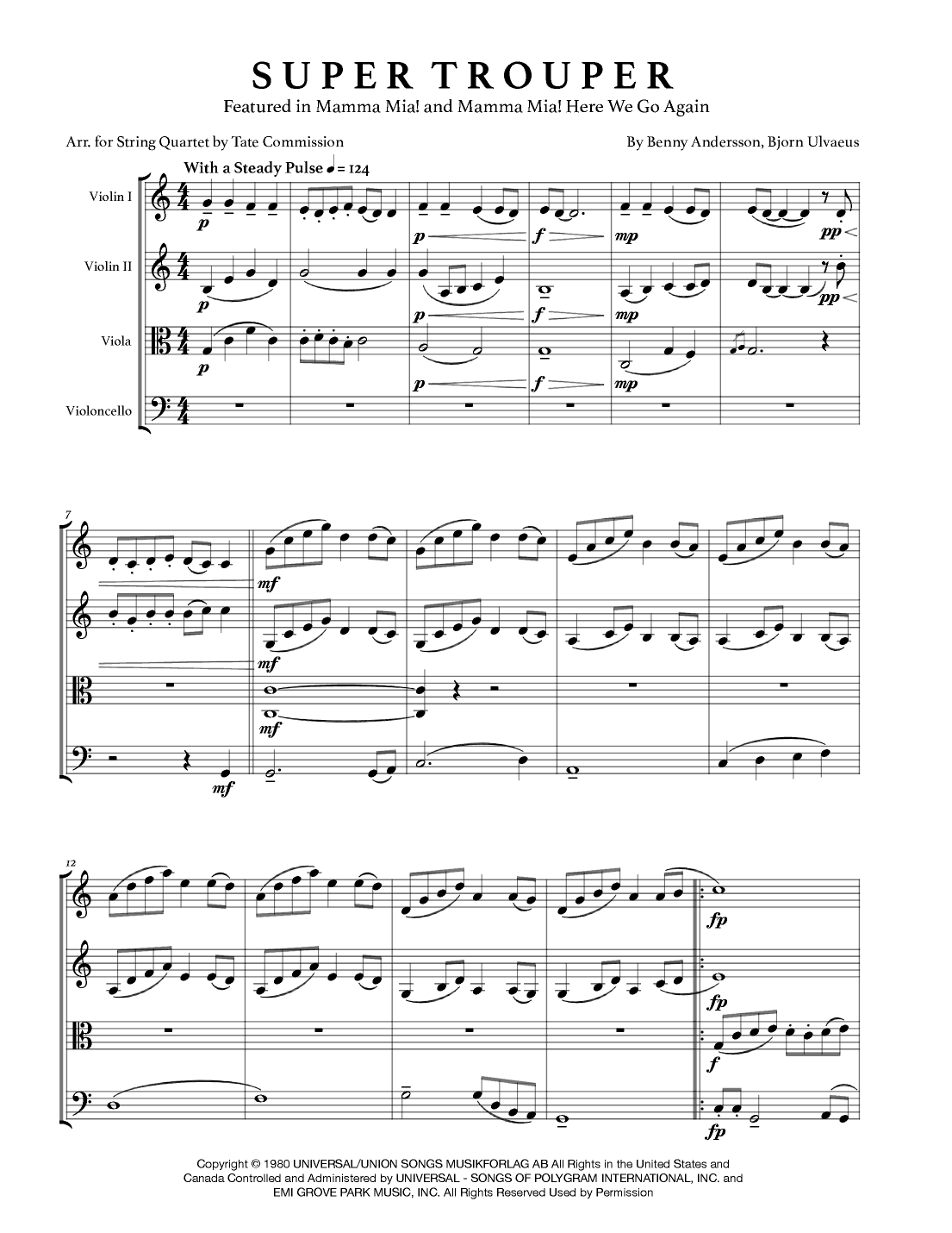 Super Trouper (arr. Tate Commission)