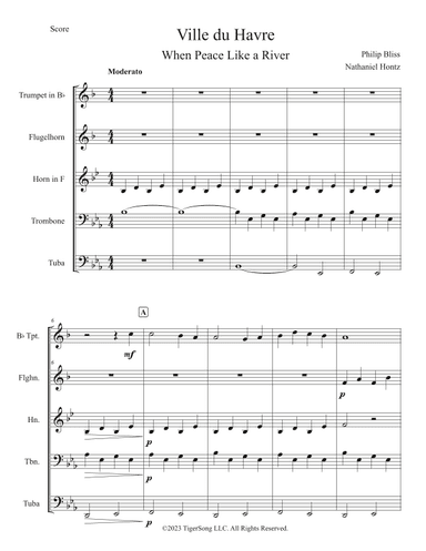 Ville du Havre ("It is Well with my Soul") for Brass Quintet (arr. Nathaniel Hontz)