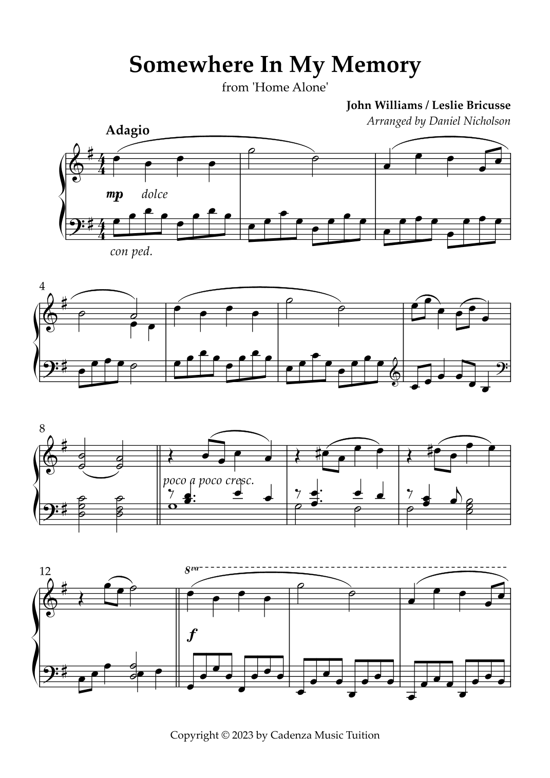 All Alone On Christmas (arr. Daniel Nicholson)