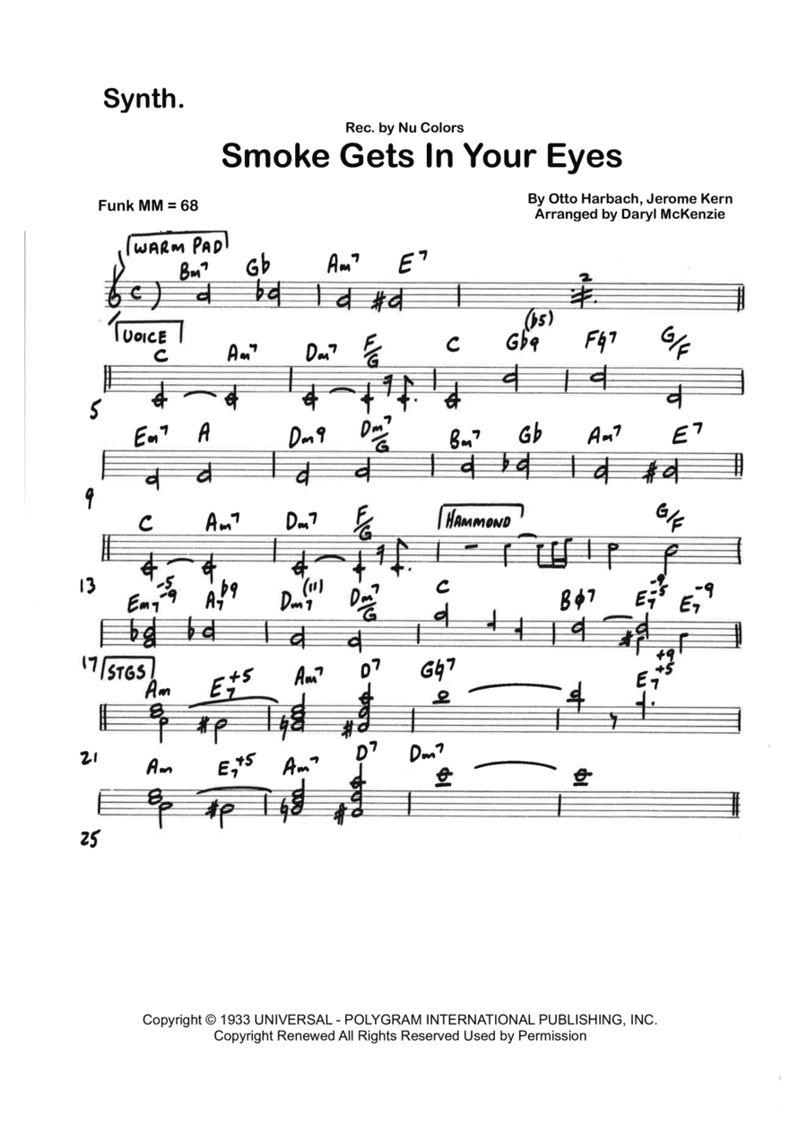 Smoke Gets In Your Eyes (arr. Daryl McKenzie)