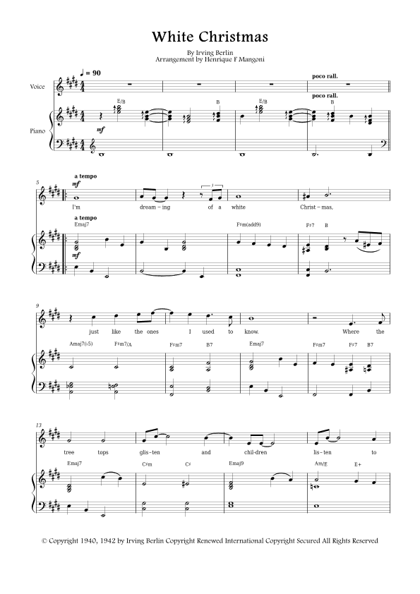 White Christmas (arr. Henrique F Mangoni)