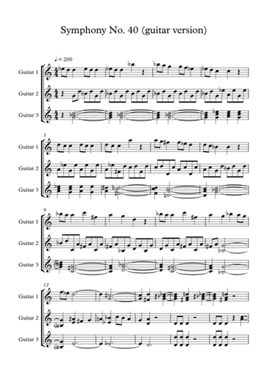 Symphony No. 40 for three guitars (arr. Hugo Neves)