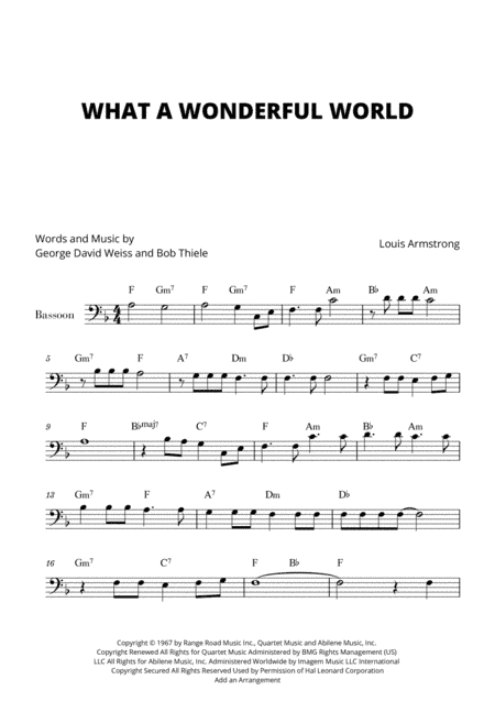 What A Wonderful World (arr. Cadenza Editions)