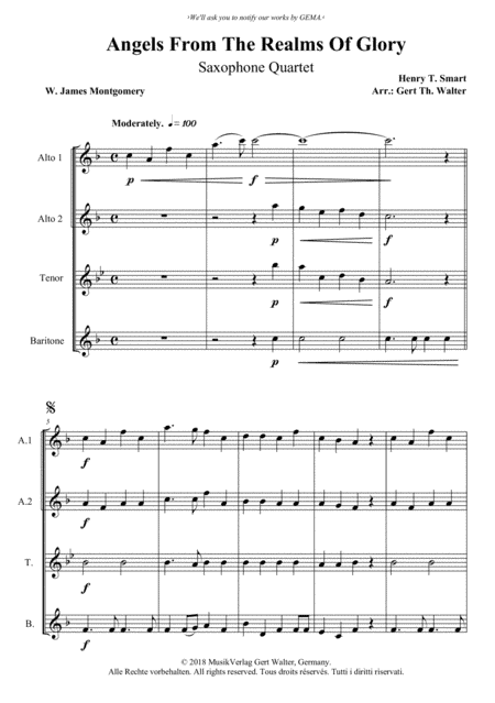 Angels From The Realms Of Glory (arr. Gert Th. Walter)