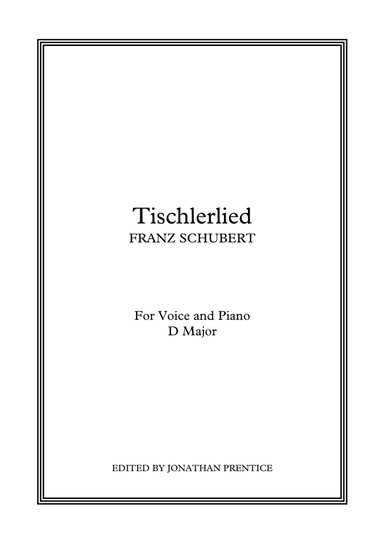 Tischlerlied (D Major) (arr. Jonathan Prentice)