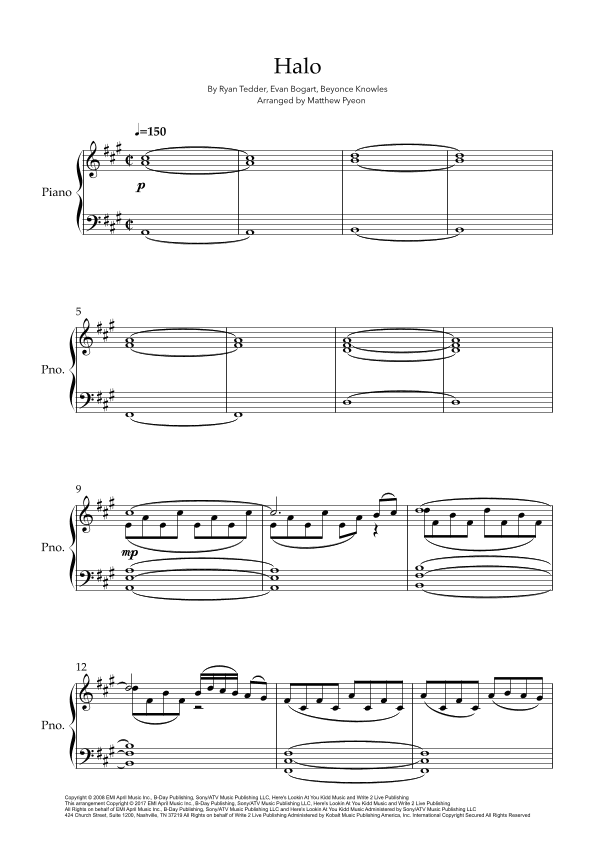 Halo (arr. Matthew pyeon)