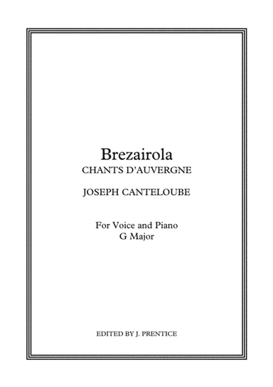 Brezairola - Chants D'Auvergne (G Major) (arr. Jonathan Prentice)