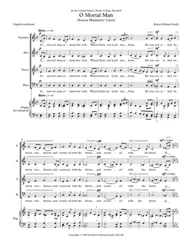 O Mortal Man (arr. Robert Edward Smith)