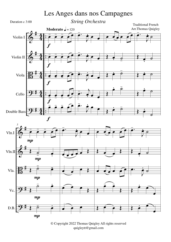 Les Anges dans nos Campagnes (arr. Thomas Quigley)