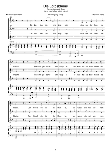 Die Lotosblume (arr. Wolfgang König)