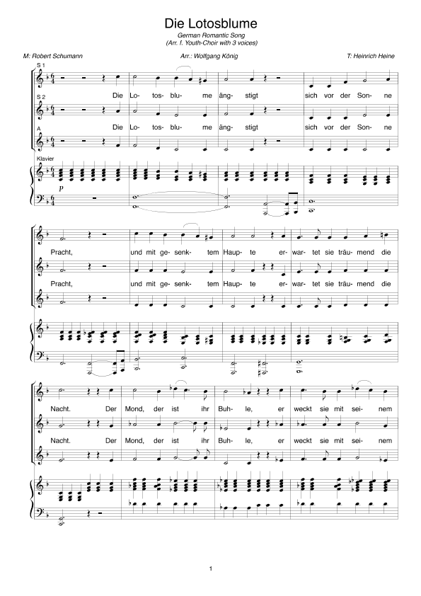 Die Lotosblume (arr. Wolfgang König)