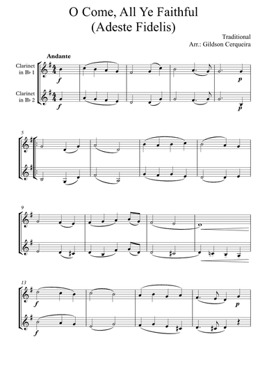 O Come, All Ye Faithful (Adeste Fidelis) (arr. Gildson Cerqueira)