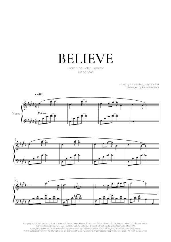 Believe (arr. Pedro Merendi)