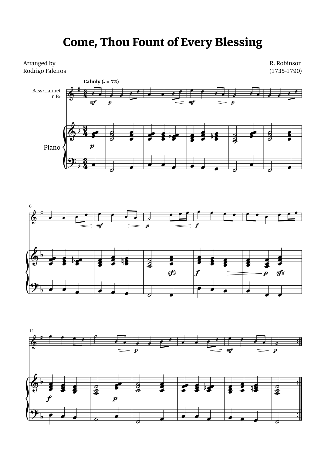 Come Thou Fount of Every Blessing (arr. Rodrigo Faleiros)