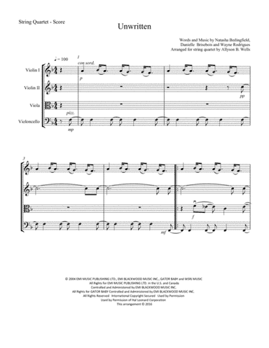 Unwritten (arr. Allyson B. Wells)