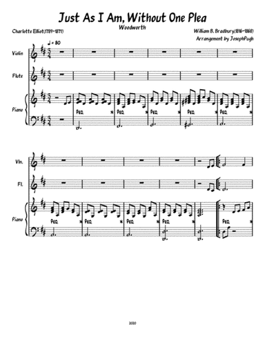 Just As I Am, Without One Plea (violin,flute,piano) (arr. Joseph Pugh)