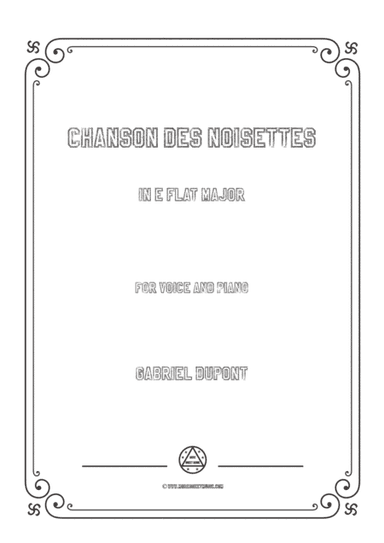 Dupont-Chanson des noisettes in E flat Major (arr. MSM)