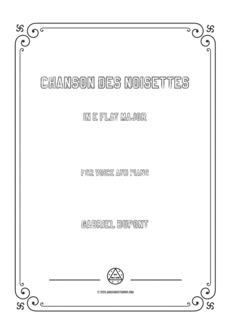 Dupont-Chanson des noisettes in E flat Major (arr. MSM)