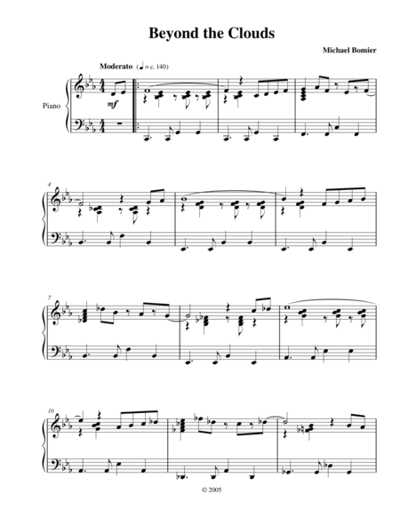 Beyond the Clouds a Latin Jazz Piano solo from Modern Solos