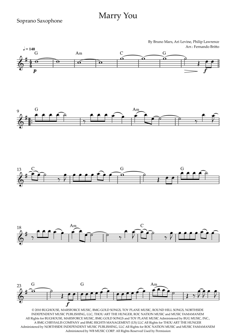 Marry You (arr. Fernando Britto)