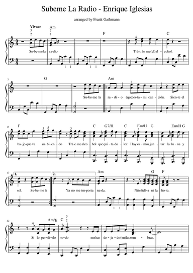 Subeme La Radio (arr. Frank Gathmann)