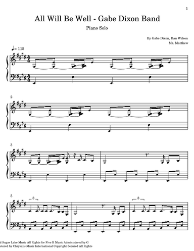 All Will Be Well (arr. Mr. Matthew)