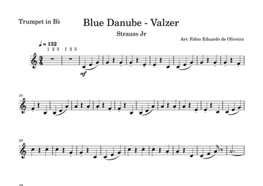 Danube Blue (Strauss Jr) + Mp3 Playback and Demo + Pdf Solo and Piano Parts (arr. Fabio Eduardo de Oliveira)