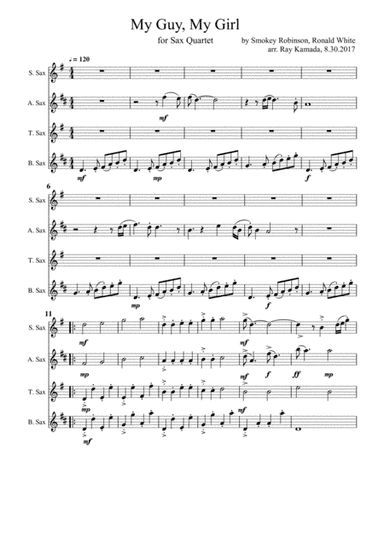 My Guy My Girl (arr. Ray Kamada)