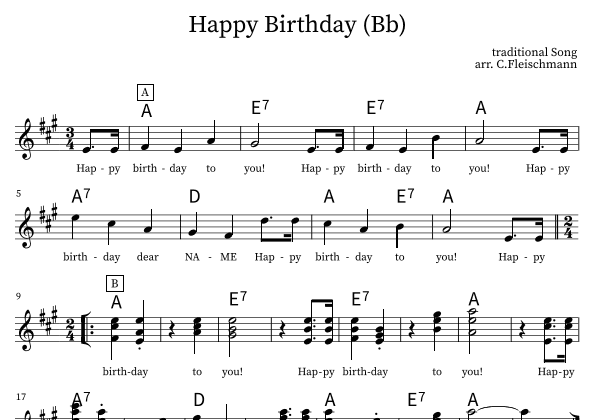 Happy BirthdayTo You (arr. Christoph Fleischmann)