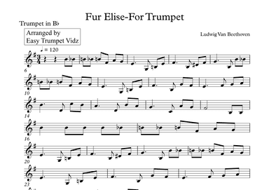 Fur Elise (arr. Easy Trumpet Vidz)