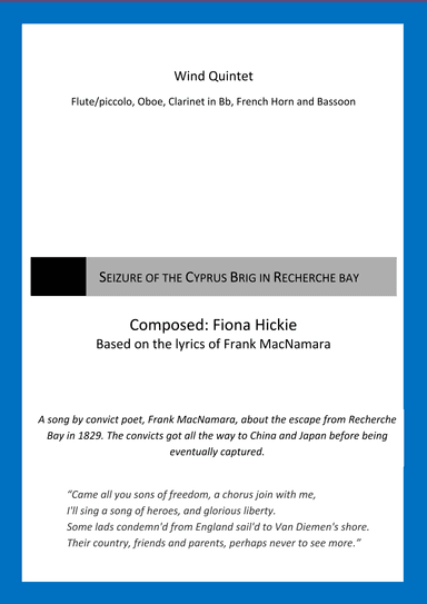 Seizure of the Cyprus Brig in Recherche Bay: Wind Quintet