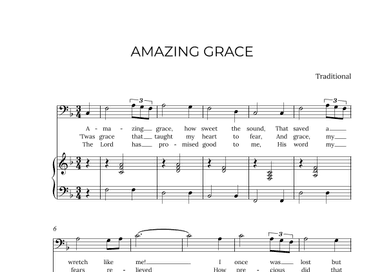 AMAZING GRACE - for piano and baritone in F major (arr. Alex Nunes Rodrigues)