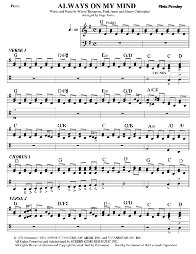 Always On My Mind (arr. Jorge Juárez)