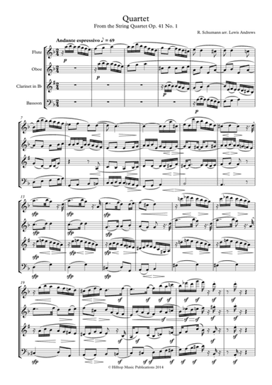 Schumann Quartet Op. 41 No. 1 arr. woodwind quartet (arr. Lewis Andrews)
