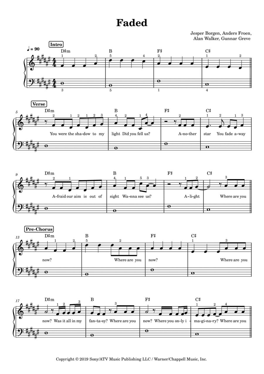 Faded (arr. Anacrusa)