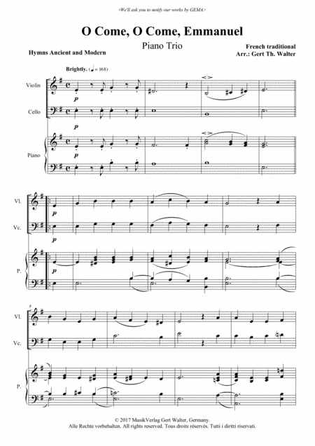 O Come, O Come, Emmanuel (arr. Gert Th. Walter)