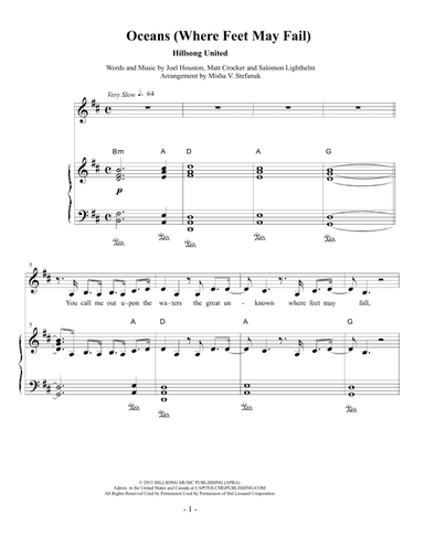 Oceans (Where Feet May Fail) (arr. Misha Stefanuk)