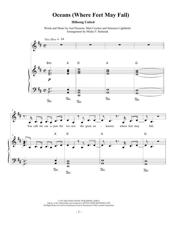Oceans (Where Feet May Fail) (arr. Misha Stefanuk)