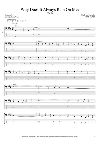 Why Does It Always Rain On Me? (arr. Gavin Jackson Music)