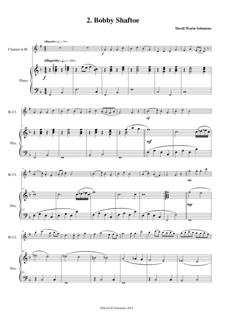 Variations on Bobby Shaftoe for clarinet and piano (arr. David Warin Solomons)
