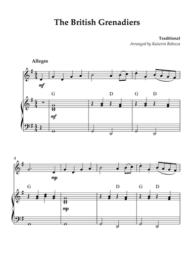 The British Grenadiers (arr. Kaiserin Rebecca)