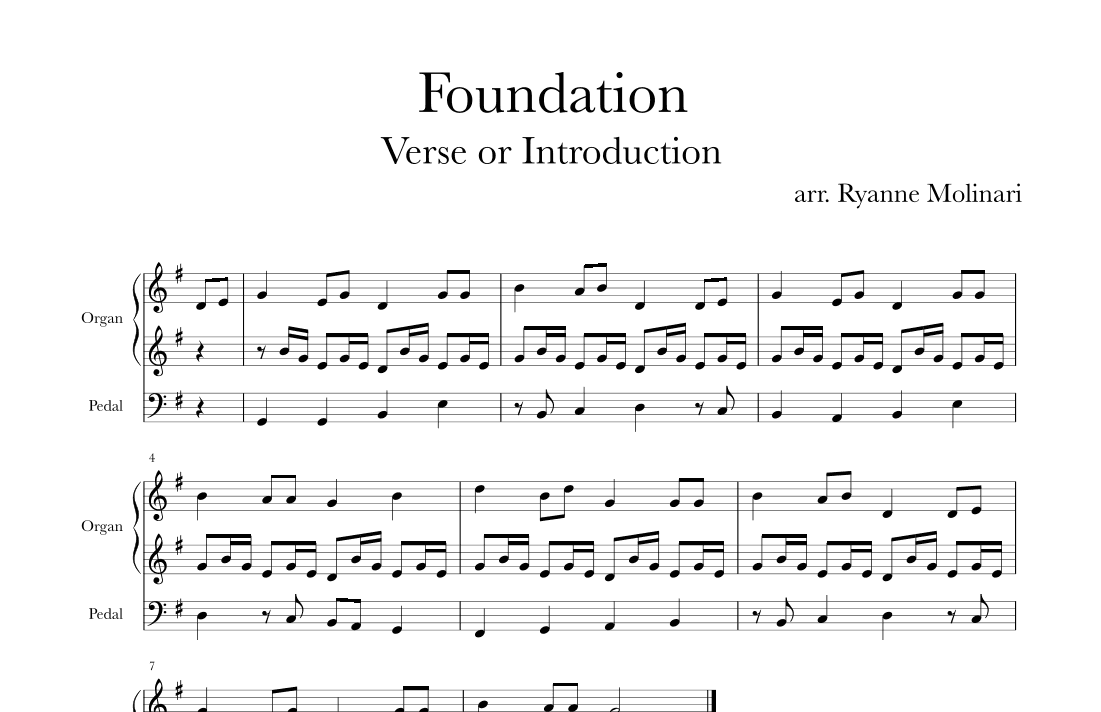 Foundation - Verse Variation (arr. Ryanne Molinari)