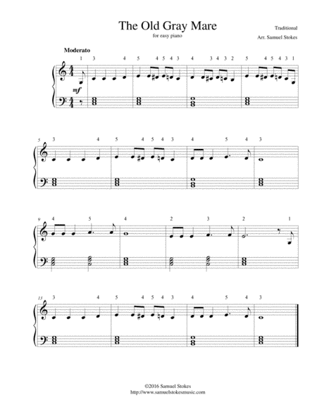 The Old Gray Mare - for easy piano (arr. Samuel Stokes)