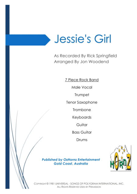 Jessie's Girl (arr. Jon Woodend)