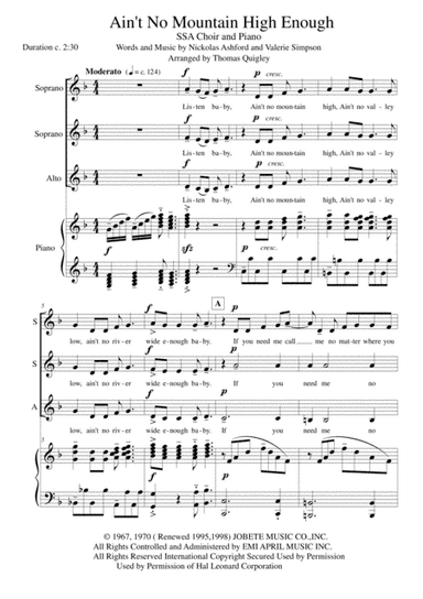 Ain't No Mountain High Enough (arr. Thomas Quigley)