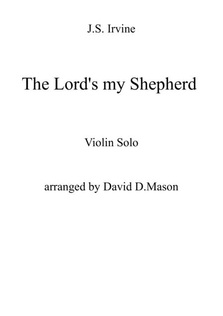 The Lord's my Shepherd (arr. David D. Mason)