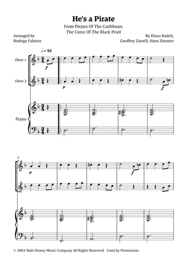 He's A Pirate (arr. Rodrigo Faleiros)