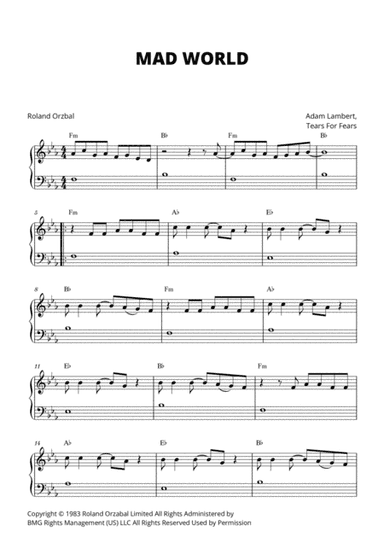 Mad World (arr. Cadenza Editions)
